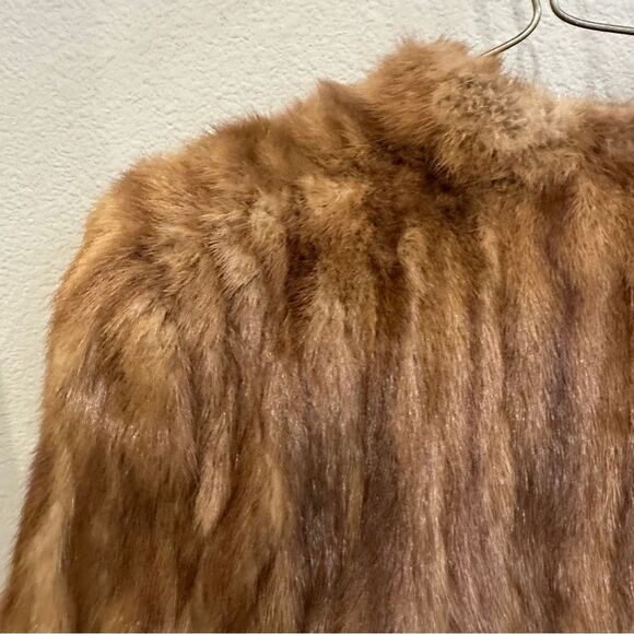 Vintage real mink cape with scalloped edges 1950s mink stole cape - Picture 8 of 13